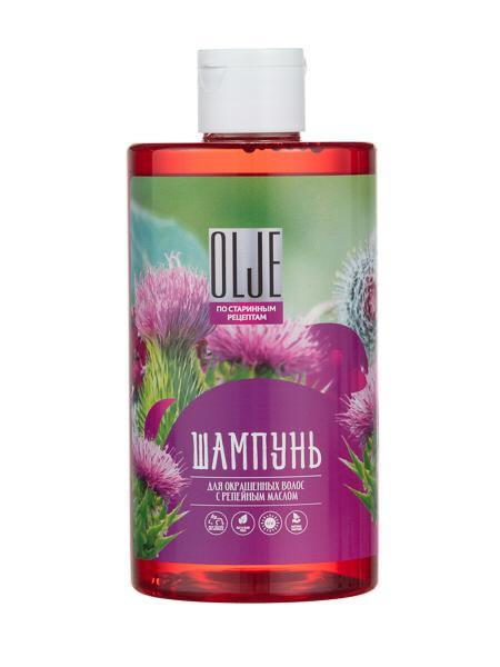 OLJE Натуральный шампунь для окрашенных волос с репейным маслом для поврежденных волос 450 мл в Великом Новгороде